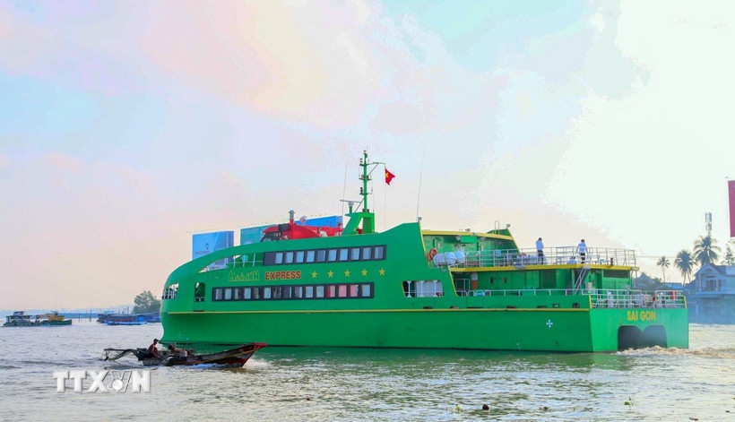 Tàu Mai Linh Express hoạt động tuyến Cần Thơ-Côn Đảo. (Ảnh: TTXVN phát)