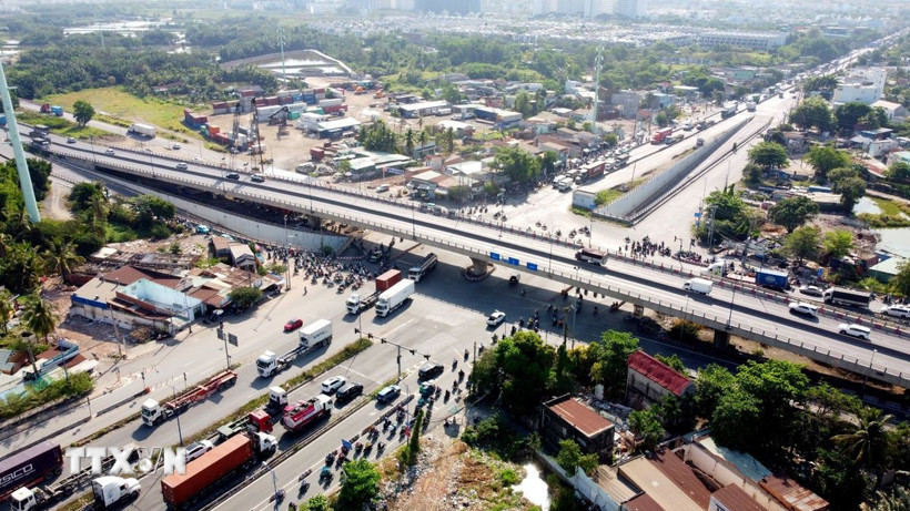 Nút giao thông Mỹ Thuỷ. (Ảnh: Trung Tuyến/TTXVN)