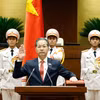Đồng chí Nguyễn Văn Quảng, Chánh án Tòa án nhân dân Tối cao tuyên thệ nhậm chức. (Ảnh: Thống Nhất/TTXVN)
