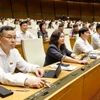 Các đại biểu Quốc hội biểu quyết thông qua dự án luật tại Kỳ họp thứ 9, Quốc hội khóa XV. (Ảnh: TTXVN)