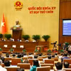 Quốc hội biểu quyết thông qua 3 Nghị quyết quan trọng. (Ảnh: TTXVN)