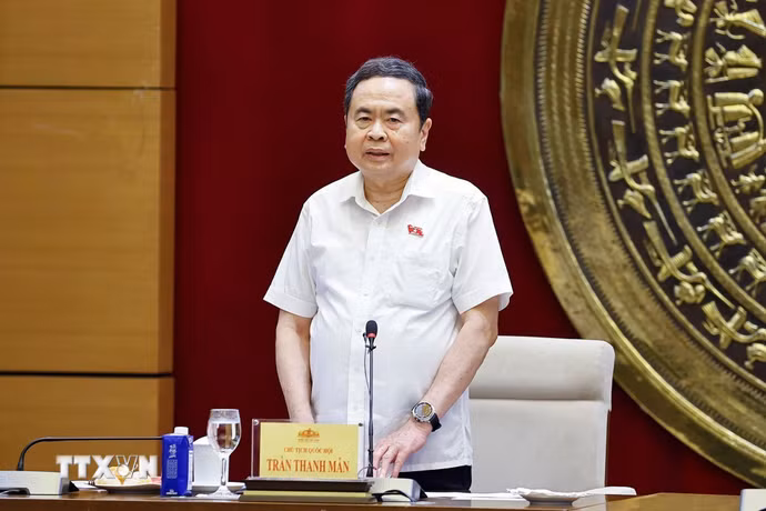 Chủ tịch Quốc hội Trần Thanh Mẫn phát biểu. (Ảnh: Doãn Tấn/TTXVN)