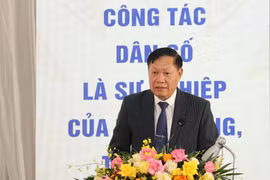 Thứ trưởng Bộ Y tế Đỗ Xuân Tuyên phát biểu tại buổi lễ. (Ảnh: PV/Vietnam+)