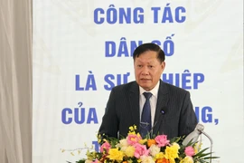 Thứ trưởng Bộ Y tế Đỗ Xuân Tuyên phát biểu tại buổi lễ. (Ảnh: PV/Vietnam+)