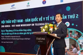 Thứ trưởng Bộ Y tế Trần Văn Thuấn phát biểu tại Hội thảo. (Ảnh: PV/Vietnam+)