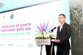 Tiến sỹ Hà Anh Đức - Cục trưởng Quản lý Khám chữa bệnh (Bộ Y tế) phát biểu tại Tọa đàm. (Ảnh: PV/Vietnam+)