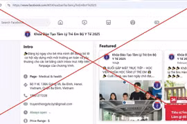 Bộ Y tế thông tin trang Fanpage tuyển sinh khóa học giả mạo. (Ảnh chụp màn hình)