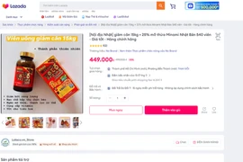 Hình ảnh quảng cáo sản phẩm viên uống giảm cân 15kg trên Lazada. (Nguồn: Cục An toàn Thực phẩm)