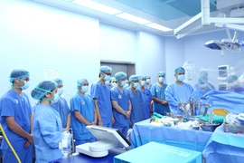 Các bác sỹ tri ân người hiến tạng. (Ảnh: PV/Vietnam+)