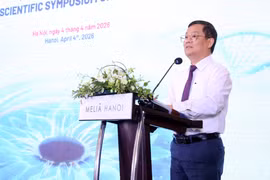 Tiến sỹ Vương Ánh Dương - Phó Cục trưởng Cục Quản lý Khám, chữa bệnh phát biểu tại Hội nghị. (Ảnh: PV/Vietnam+)