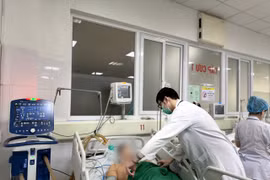 Bác sỹ theo dõi sức khỏe cho trường hợp mắc bệnh dại. (Ảnh: PV/Vietnam+)