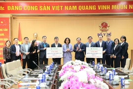 Bộ Y tế tiếp nhận 10 tấn Vi-Chlorine và 10 tấn Chloramin B. (Ảnh: PV/Vietnam+)