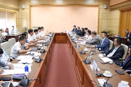 Lãnh đạo Bộ Y tế tiếp và làm việc với đoàn doanh nghiệp Hoa Kỳ. (Ảnh: T.M/Vietnam+)