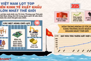 Việt Nam lọt top 30 nền kinh tế xuất khẩu lớn nhất năm 2025