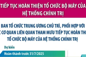 Ban Tổ chức Trung ương chủ trì tiếp tục hoàn thiện bộ máy của tổ chức chính trị