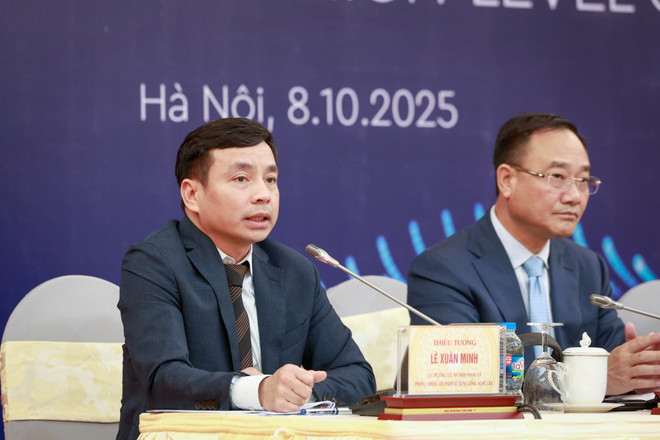So Generalmajor Le Xuan Minh, Direktor der Abteilung für Cybersicherheit und High-Tech-Kriminalitätsprävention und -kontrolle. (Foto: Minh Son/Vietnam+) z7094615155757-ccb44b372b19eaf43e6792aaeeee9108.jpg