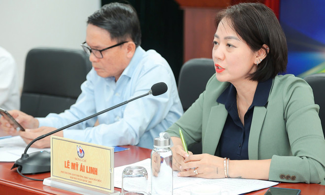 Ms. Le My Ai Linh, Acting Director of the Center for Culture and Journalism, informed about the Press Association. (Photo: Dinh Trung/Vietnam+) lemyailinh.jpg