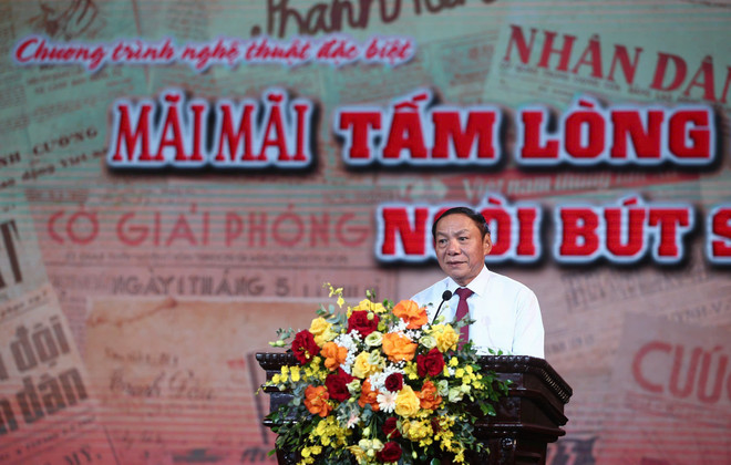 Bộ trưởng Bộ Văn hóa, Thể thao và Du lịch Nguyễn Văn Hùng phát biểu. (Ảnh: Nam Nguyễn/Vietnam+) 1000050404.jpg