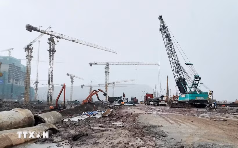 Công trường thi công Trung tâm tổ chức Hội nghị APEC tại đặc khu Phú Quốc, tỉnh An Giang. (Ảnh: Lê Huy Hải/TTXVN)