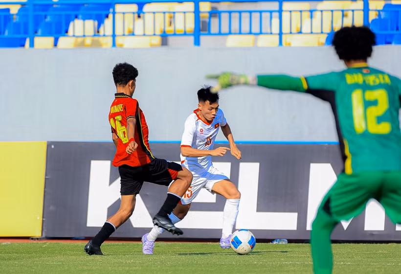 U17 Việt Nam nắm ưu thế trước lượt cuối bảng A giải U17 Đông Nam Á. (Nguồn: VFF)