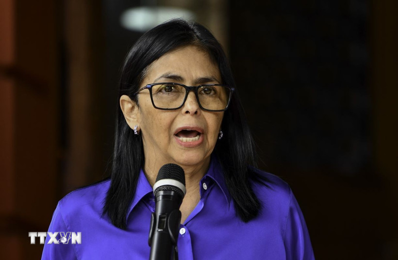 Tổng thống lâm thời Venezuela Delcy Rodriguez. (Ảnh: THX/TTXVN)