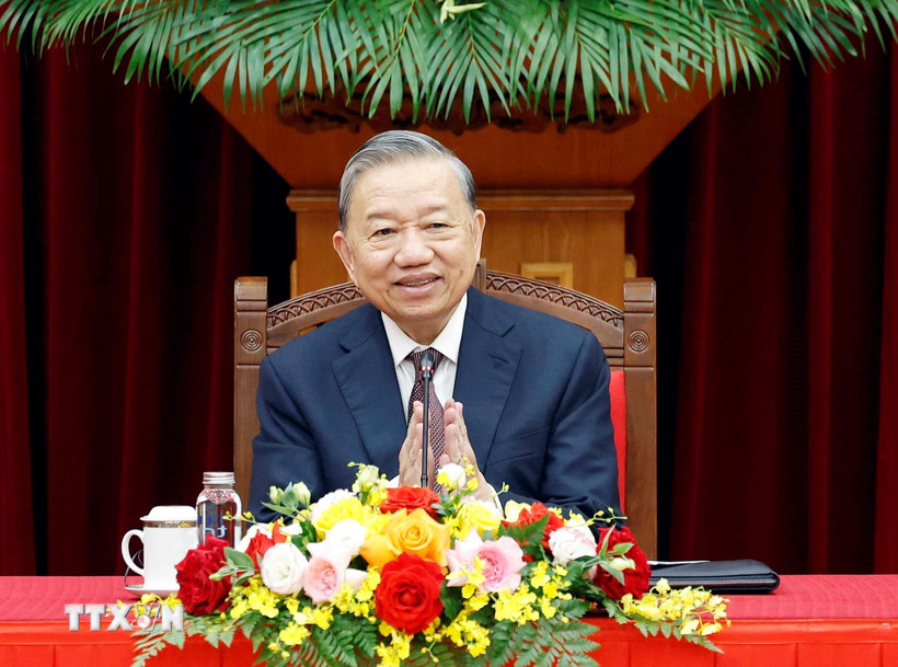 Tổng Bí thư Tô Lâm phát biểu. (Ảnh: Thống Nhất/TTXVN)