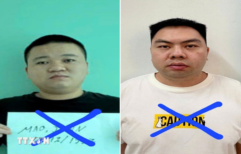 Đối tượng Mao Jibin (trái) và Gao Zhao (phải). (Ảnh: TTXVN phát)