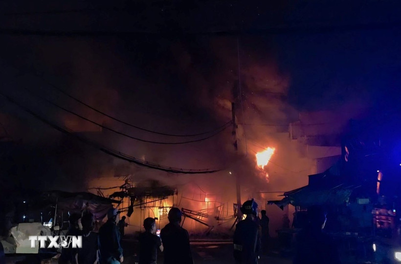 Hiện trường vụ cháy. (Ảnh: TTXVN phát)