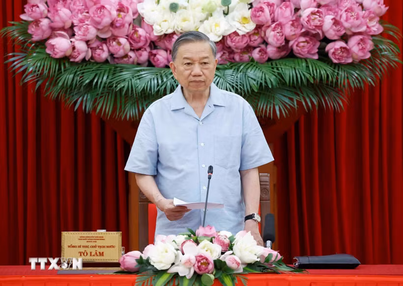 Tổng Bí thư, Chủ tịch nước Tô Lâm phát biểu. (Ảnh: Thống Nhất/TTXVN)
