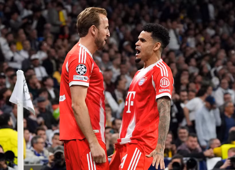 Luis Diaz và Harry Kane cùng ghi bàn giúp Bayern đánh bại Real Madrid. (Nguồn: Getty Images)
