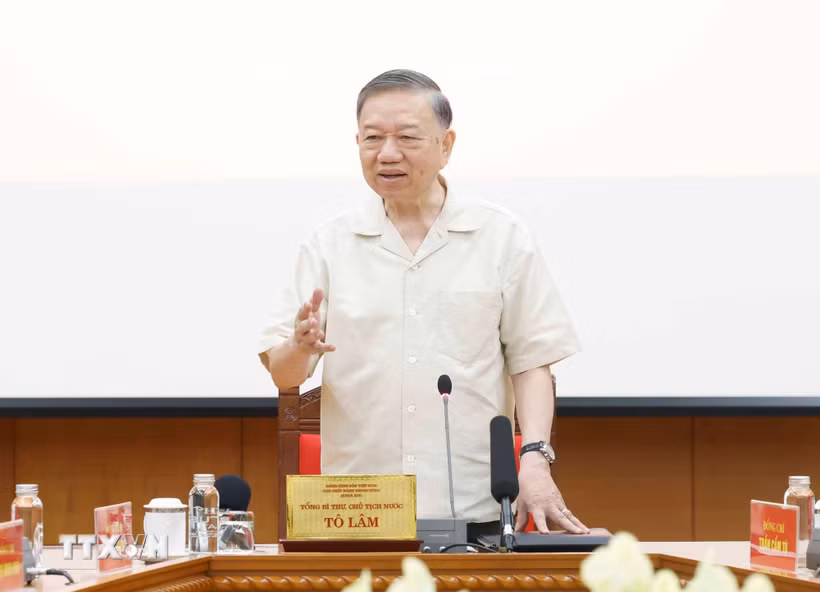 Tổng Bí thư, Chủ tịch nước Tô Lâm phát biểu. (Ảnh: Thống Nhất/TTXVN)