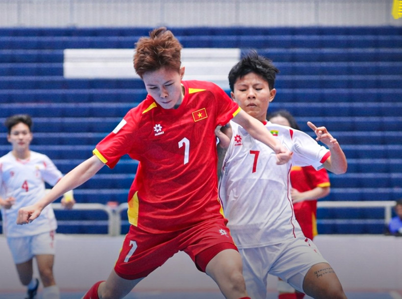Futsal nữ Việt Nam đã vượt qua Myanmar bằng chiến thắng tưng bừng.