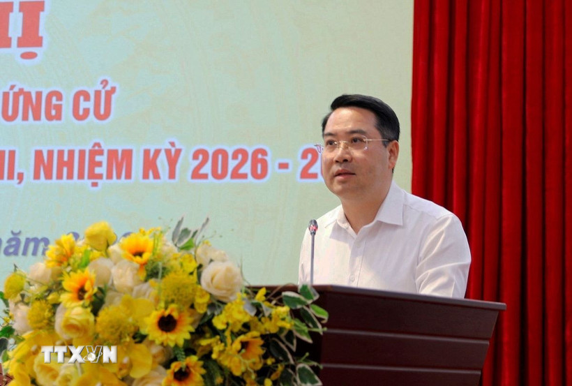 Đồng chí Nguyễn Tuấn Anh, Chủ tịch UBND tỉnh Lào Cai, Chủ tịch Hội đồng bầu cử tỉnh Lào Cai. (Ảnh: Tuấn Anh/TTXVN)