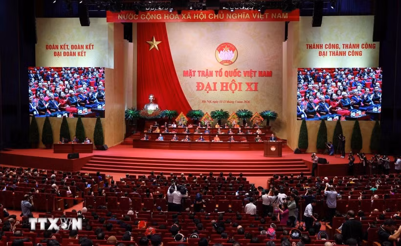 Toàn cảnh Phiên bế mạc Đại hội XI Mặt trận Tổ quốc Việt Nam. (Ảnh: Văn Điệp/TTXVN)