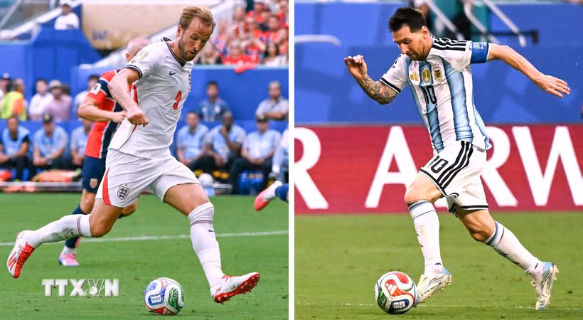 Harry Kane sẽ so tài Messi ở bán kết World Cup 2026. (Ảnh: AFP/TTXVN)