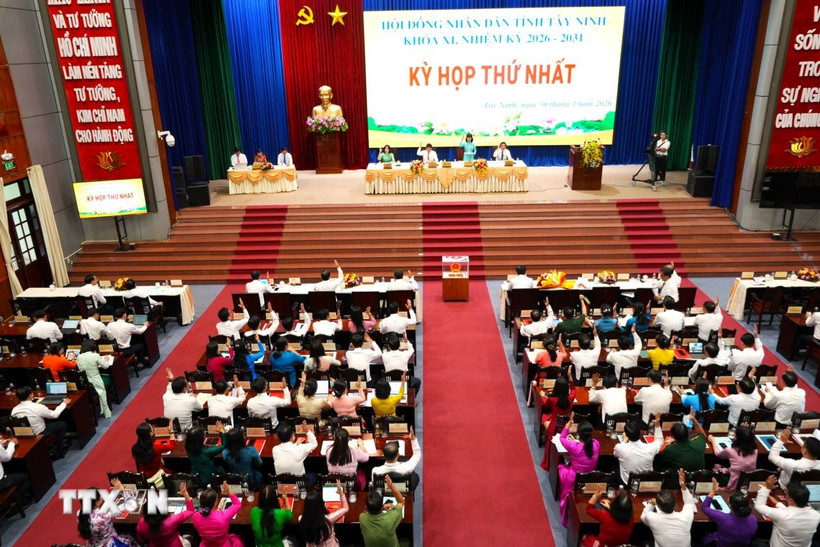 Quang cảnh kỳ họp thứ nhất, HĐND tỉnh Tây Ninh khóa XI, nhiệm kỳ 2026-2031. (Ảnh Thanh Bình/TTXVN)