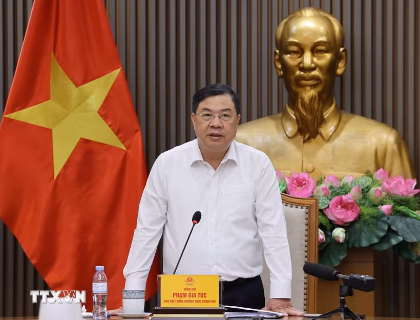Phó Thủ tướng Thường trực Phạm Gia Túc phát biểu chỉ đạo. (Ảnh: Lâm Khánh/TTXVN)