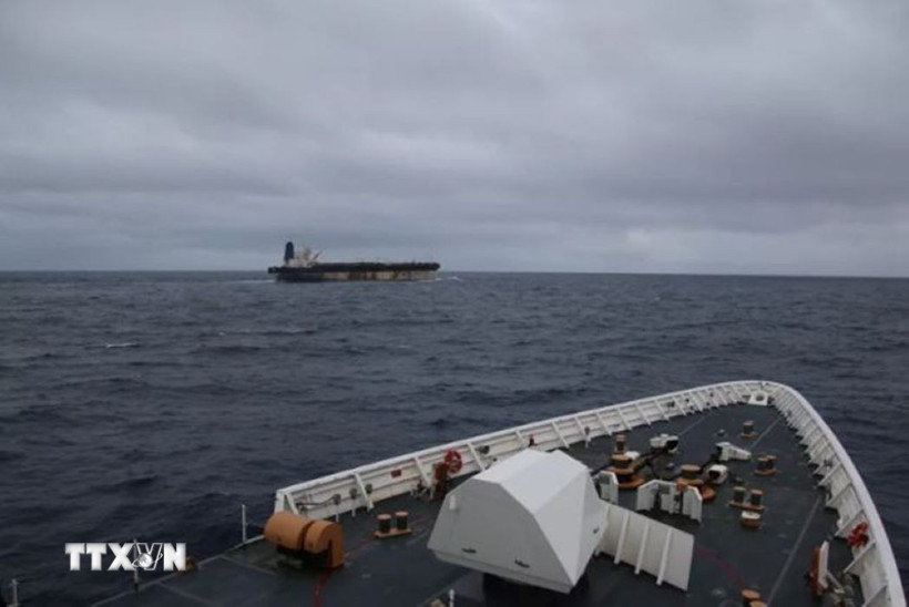 Tàu chở dầu Marinera bị lực lượng Mỹ bắt giữ. Ảnh: U.S. European (Nguồn: Command/TTXVN)