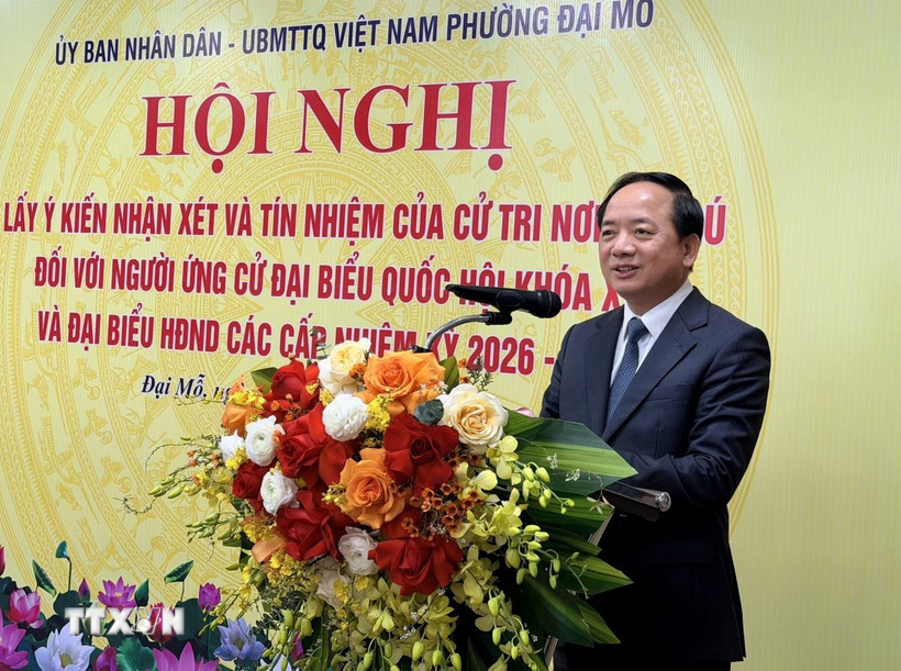 Đồng chí Trịnh Văn Quyết, Ủy viên Bộ Chính trị, Bí thư Trung ương Đảng, Trưởng Ban Tuyên giáo và Dân vận Trung ương phát biểu. (Ảnh: Đỗ Bình/TTXVN)