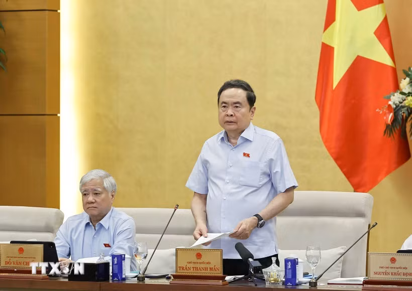 Chủ tịch Quốc hội Trần Thanh Mẫn phát biểu khai mạc Phiên họp. (Ảnh: Doãn Tấn/TTXVN)