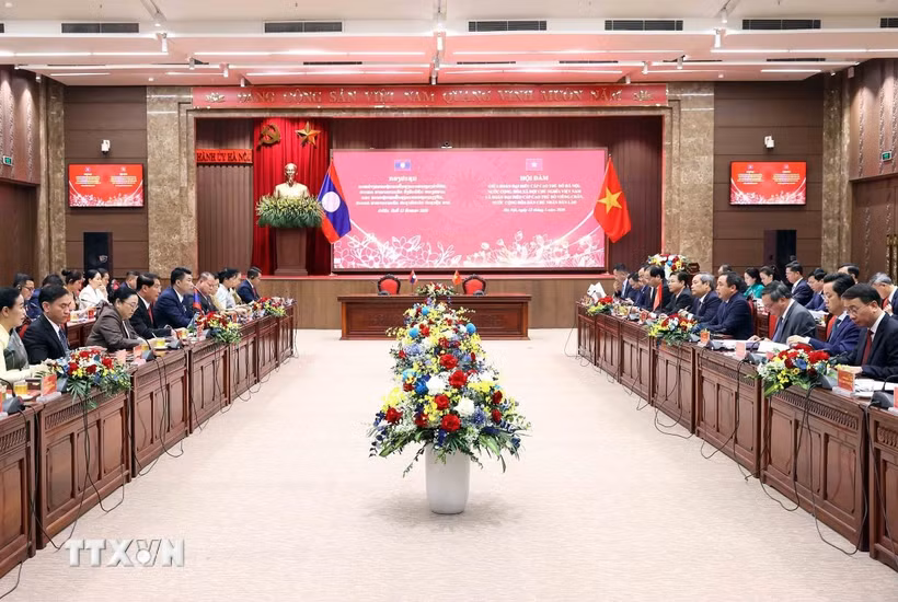 Quang cảnh cuộc hội đàm. (Ảnh: An Đăng/TTXVN)