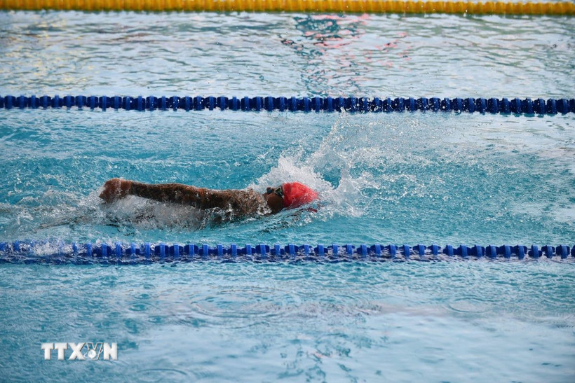 Võ Huỳnh Anh Khoa - HCV nội dung 100m ngửa nam S7-S8 . (Ảnh: TTXVN phát)