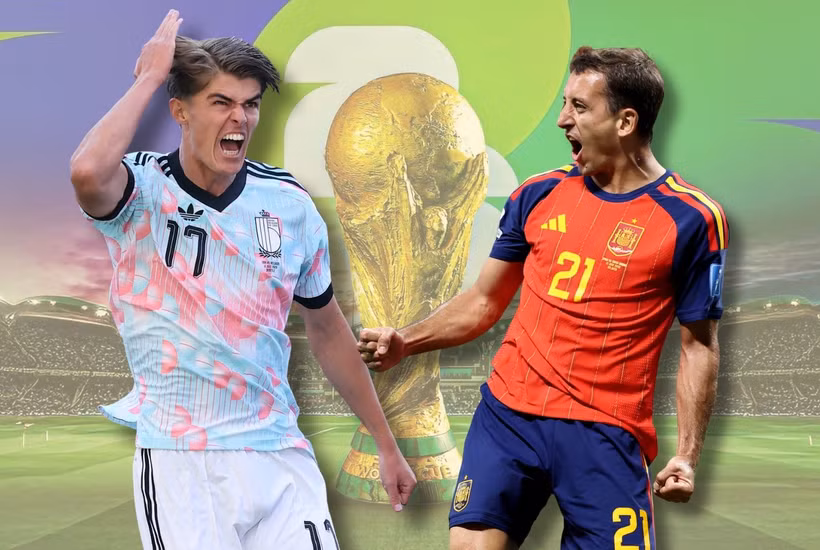Tây Ban Nha và Bỉ tranh vé vào bán kết World Cup 2026. (Ảnh: AFP/TTXVN)