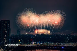 Mãn nhãn màn trình diễn pháo hoa chào mừng thành công Đại hội XIV của Đảng