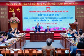 Hội thảo tham vấn nội dung, cách thức triển khai đánh giá độc lập Bộ chỉ số niềm tin xã hội cấp tỉnh được tổ chức sáng 12/12 tại Hà Nội. (Ảnh: Hoài Nam/Vietnam+)