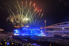 BIGBANG cho biết, concert ở Việt Nam là show tuyệt vời nhất nhóm từng có. (Ảnh: Vietnam+)