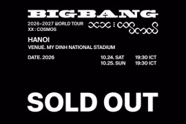 Toàn bộ vé đêm diễn của BIGBANG tại Mỹ Đình đã được bán hết. (Ảnh: Vietnam+)