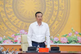 Phó Thống đốc Ngân hàng Nhà nước Phạm Quang Dũng phát biểu tại cuộc họp. (Ảnh: Vietnam+)