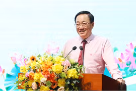 Tổng Giám đốc Ngân hàng Chính sách xã hội Dương Quyết Thắng chỉ đạo hội nghị. (Ảnh: Vietnam+)