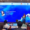 Bà Ramla Khalidi - Trưởng Đại diện Thường trú Chương trình Phát triển Liên hợp quốc (UNDP) tại Việt Nam phát biểu tại sự kiện. (Ảnh: Hùng Võ/Vietnam+)